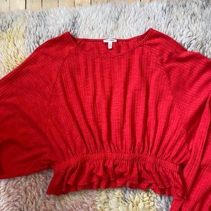Crop red blouse